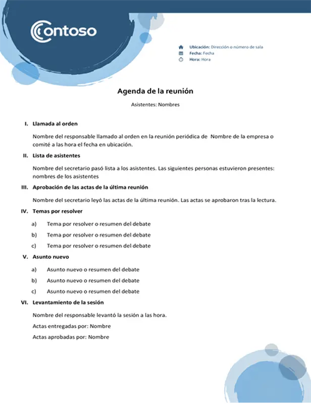 Agenda con esferas azules