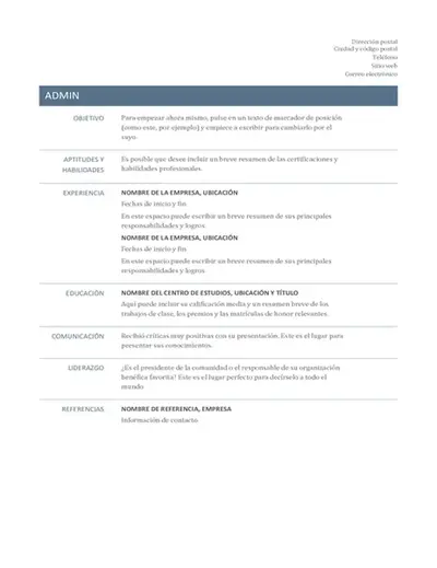 Currículum básico (diseño atemporal)