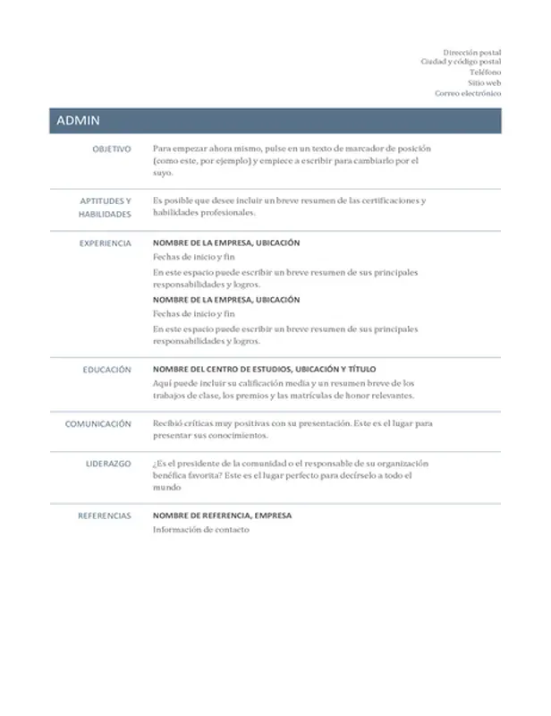 Currículum básico (diseño atemporal)