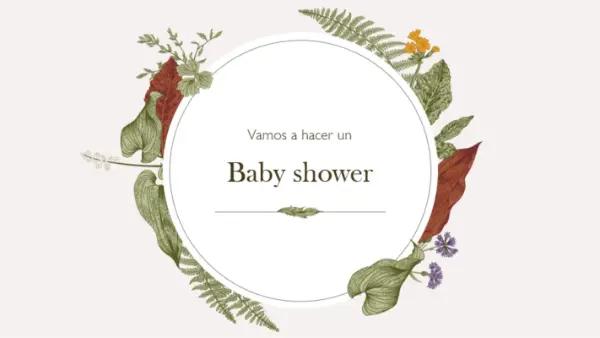 Presentación para una fiesta de nacimiento brown vintage botanical