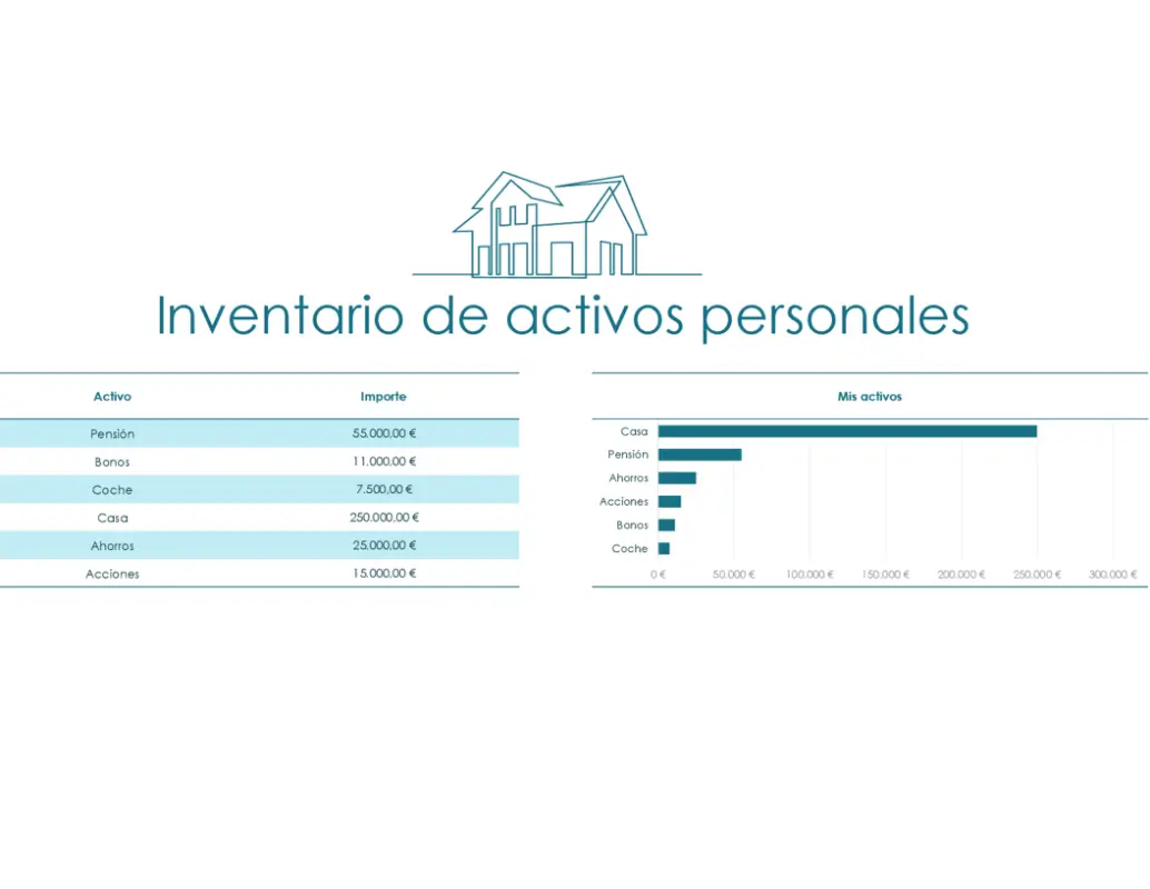 Inventario de activos personales blue modern simple