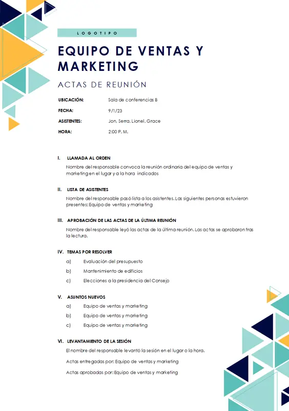 Agenda con triángulos modern geometric & linear
