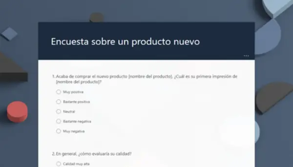 Encuesta sobre producto nuevo blue