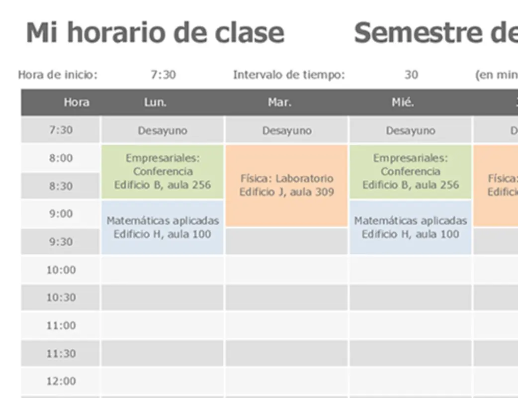 Horario de clase blue modern geometric