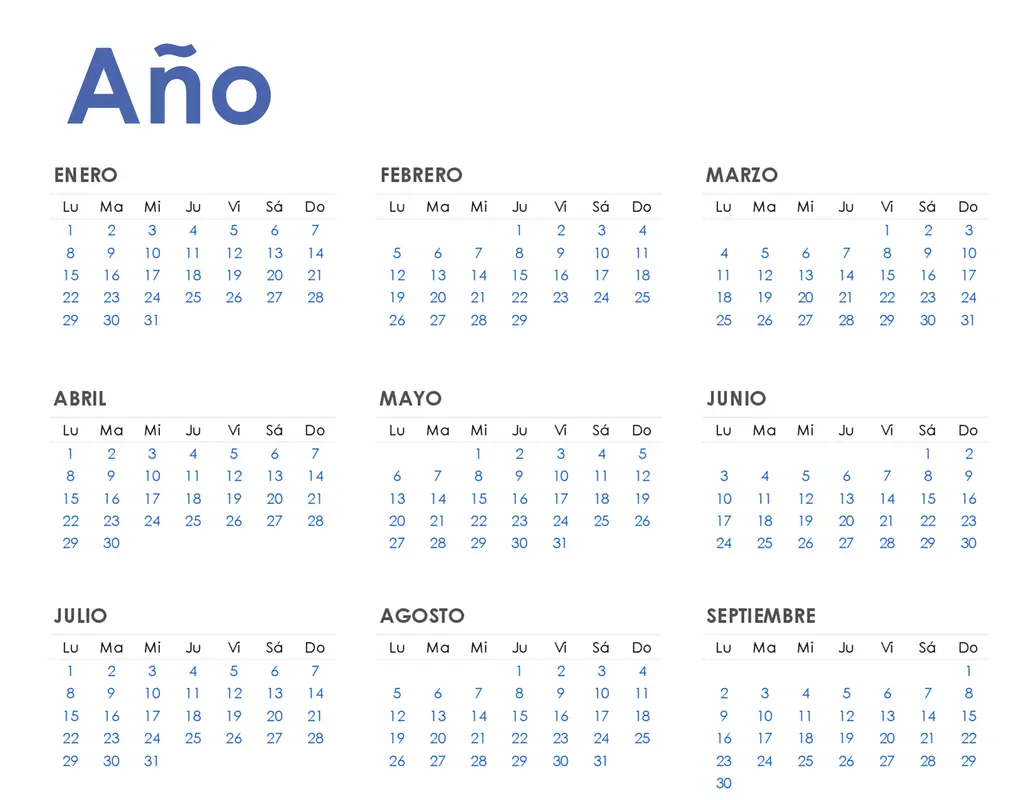 Calendario simple modern simple