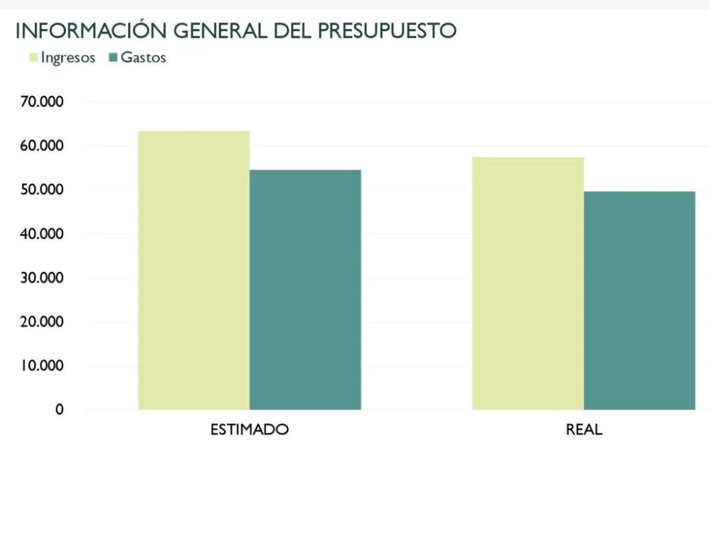 Presupuesto mensual de la compañía green modern-simple