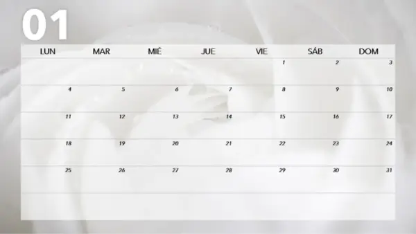 Calendario mensual floral modern-simple