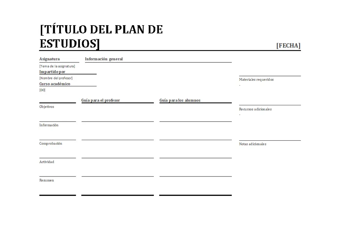 Planificador diario de lecciones modern simple