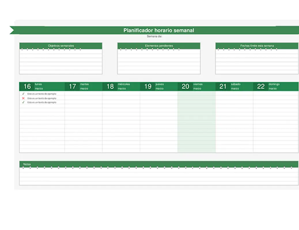Planificador de programación semanal modern-simple