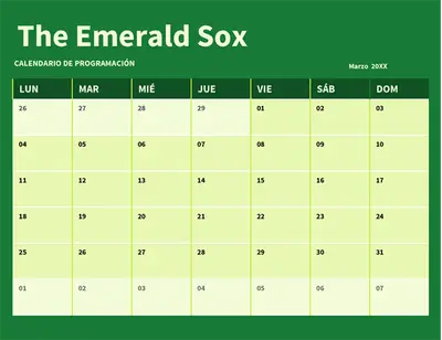 Lista, programación y calendario del equipo modern-simple