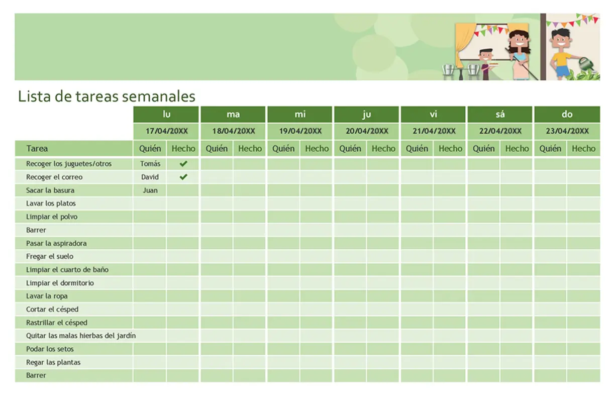 plantilla de gestión de tareas excel