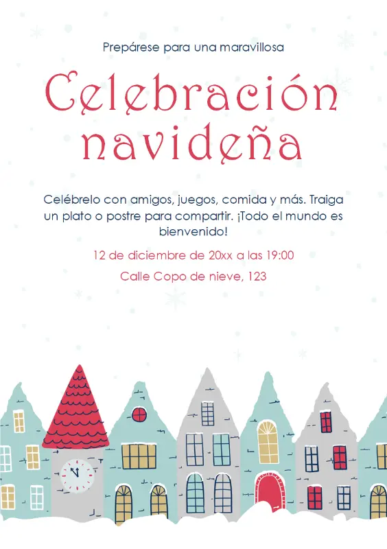 Prospecto de fiesta de invierno blue whimsical-color-block