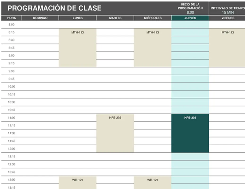 Programación para los alumnos brown modern-simple