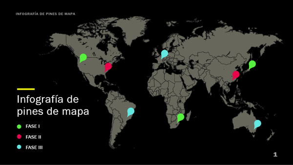 Infografía de marcadores de mapa (tema visual, pantalla panorámica) black modern-simple