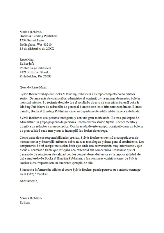 Carta de recomendación para empleado profesional modern simple