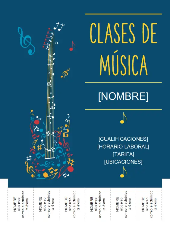 Profesor particular de música blue whimsical-line