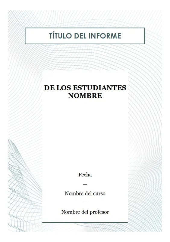 Informe de estudiante moderno modern simple