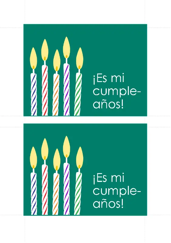 Postales de invitación de cumpleaños (2 por página) green modern-simple