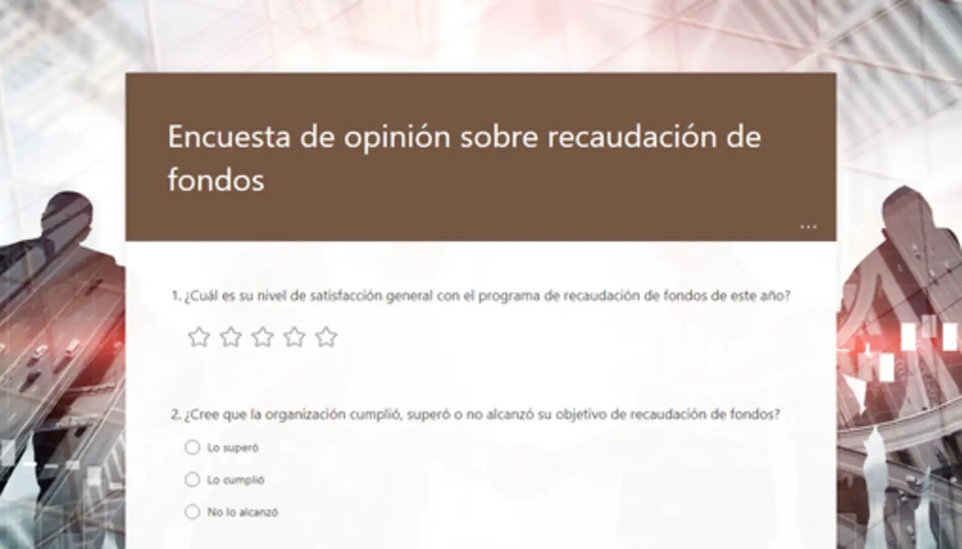 Encuesta de opinión de recaudación de fondos brown