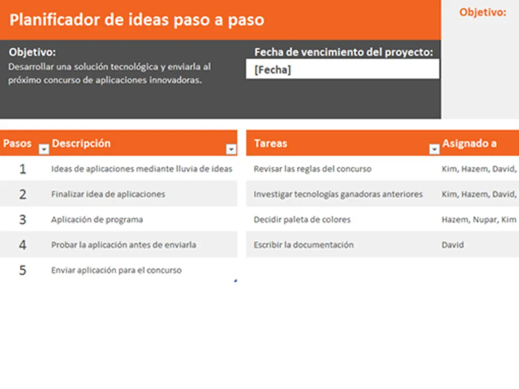 Planificador de ideas orange modern simple