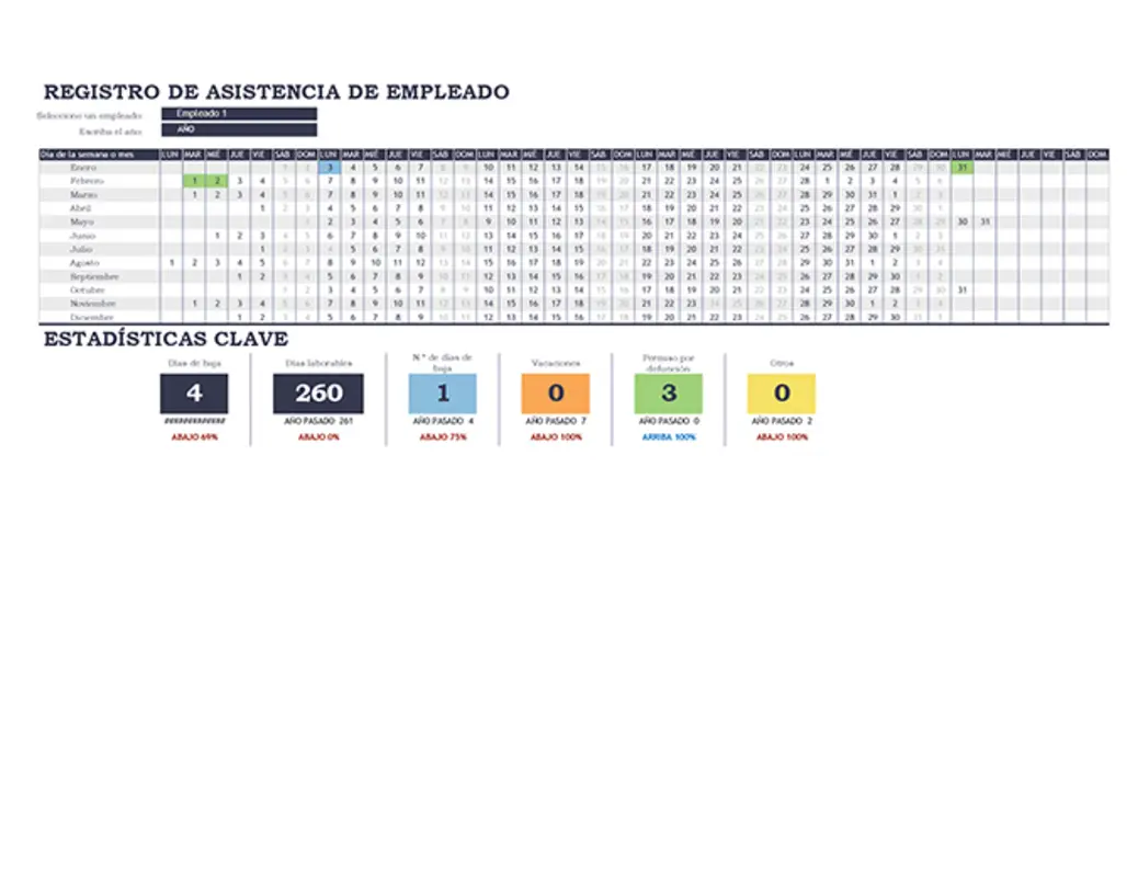 Registro de asistencia de empleados modern simple