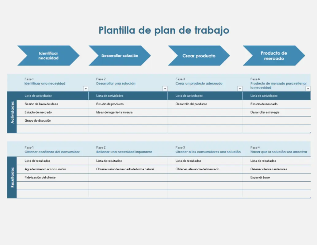 Escala de tiempo de plan de trabajo blue modern simple