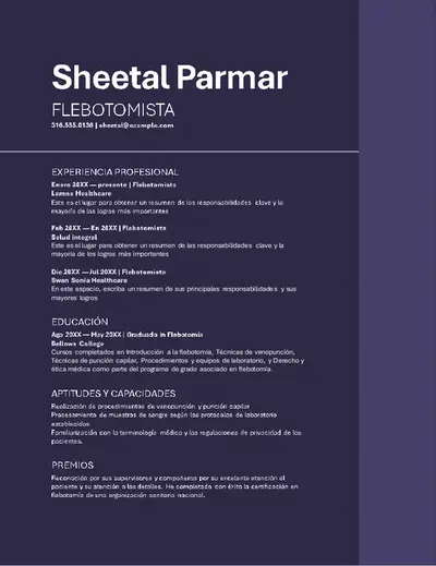 Currículum vítae de ATS simple