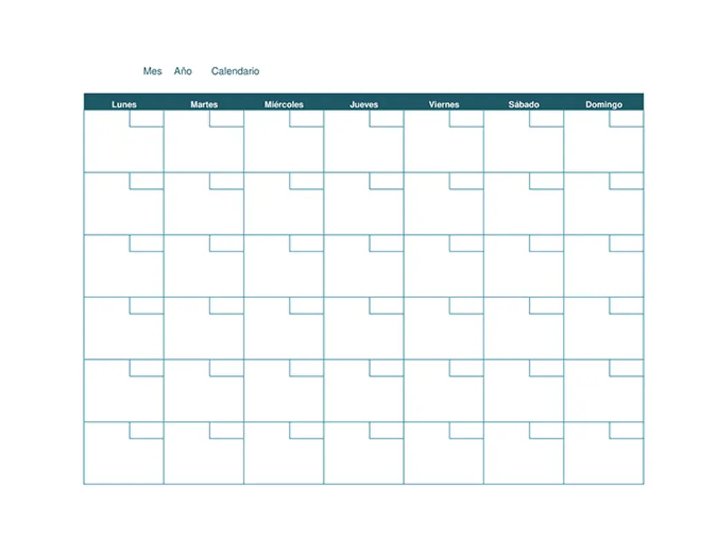 Calendario mensual en blanco brown organic simple
