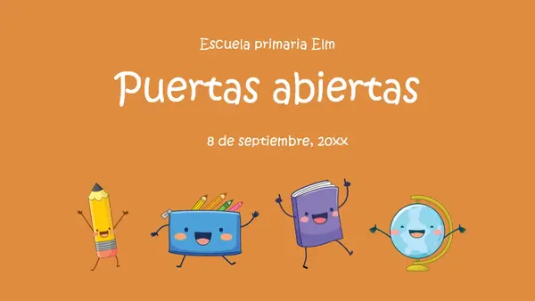 Presentación de puertas abiertas whimsical-color-block