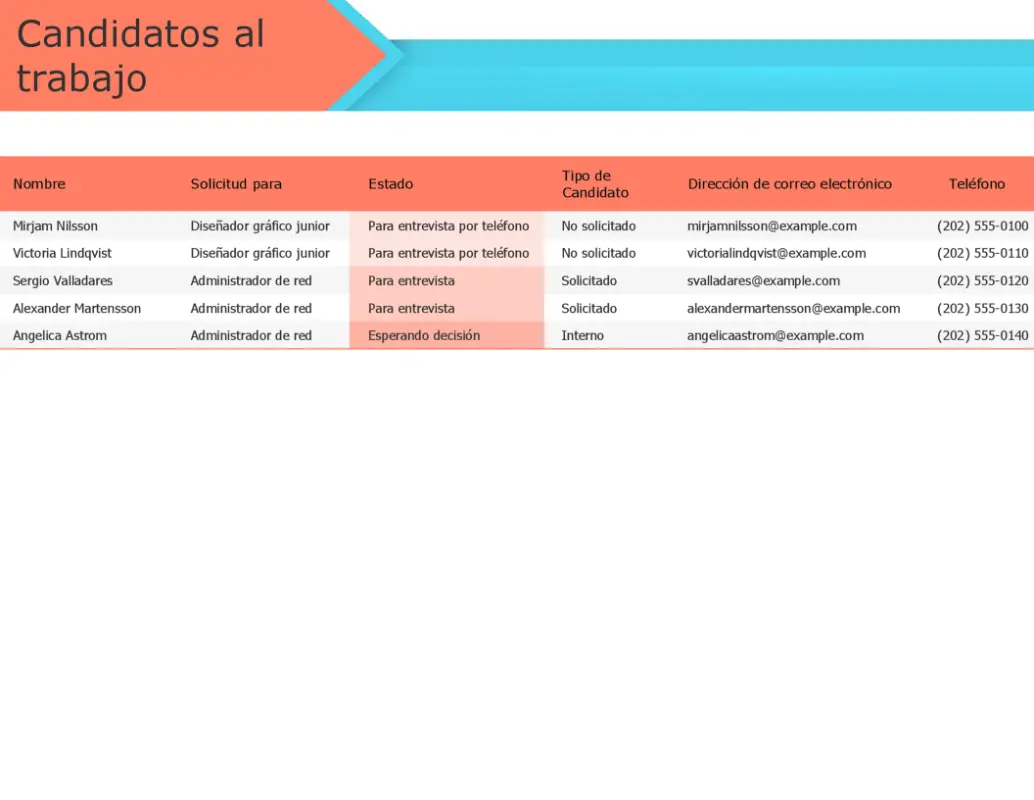 Rastreador de candidatos de trabajo red modern simple