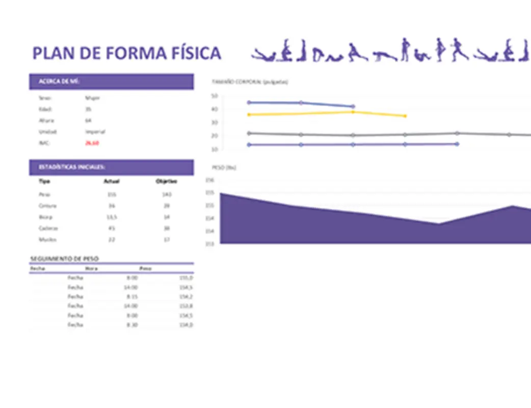 Plan de forma física purple modern-simple