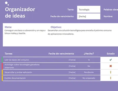 Organizador de ideas (tareas) modern-simple