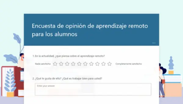 Encuesta de opinión del aprendizaje remoto para alumnos blue modern simple