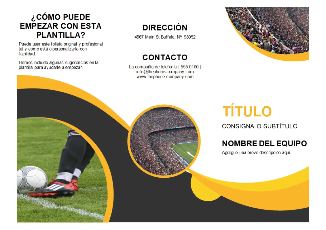 Folleto de deportes yellow modern-simple