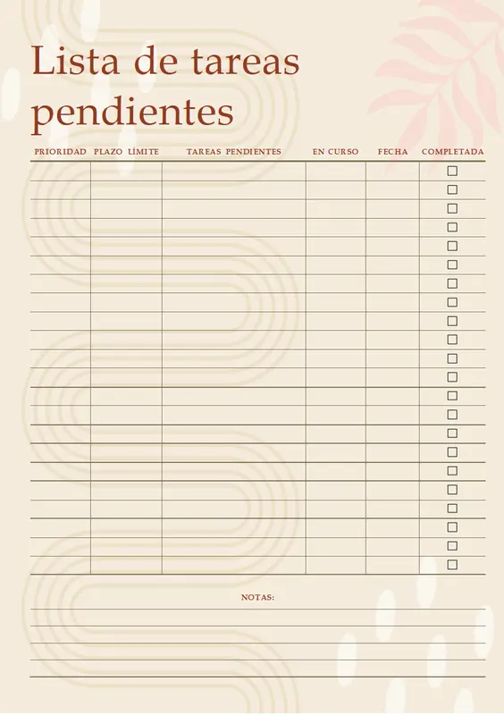 Lista de tareas pendientes (documento) organic simple