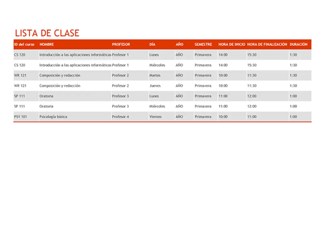 El semestre de un vistazo orange modern-simple