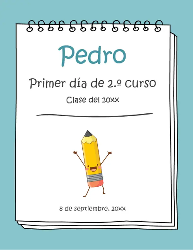 Cartel de primer día de colegio whimsical color block