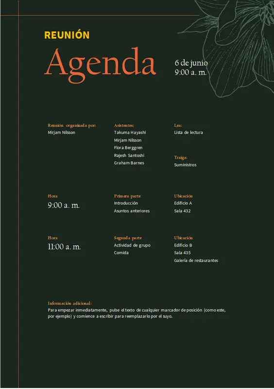 Agenda de reunión