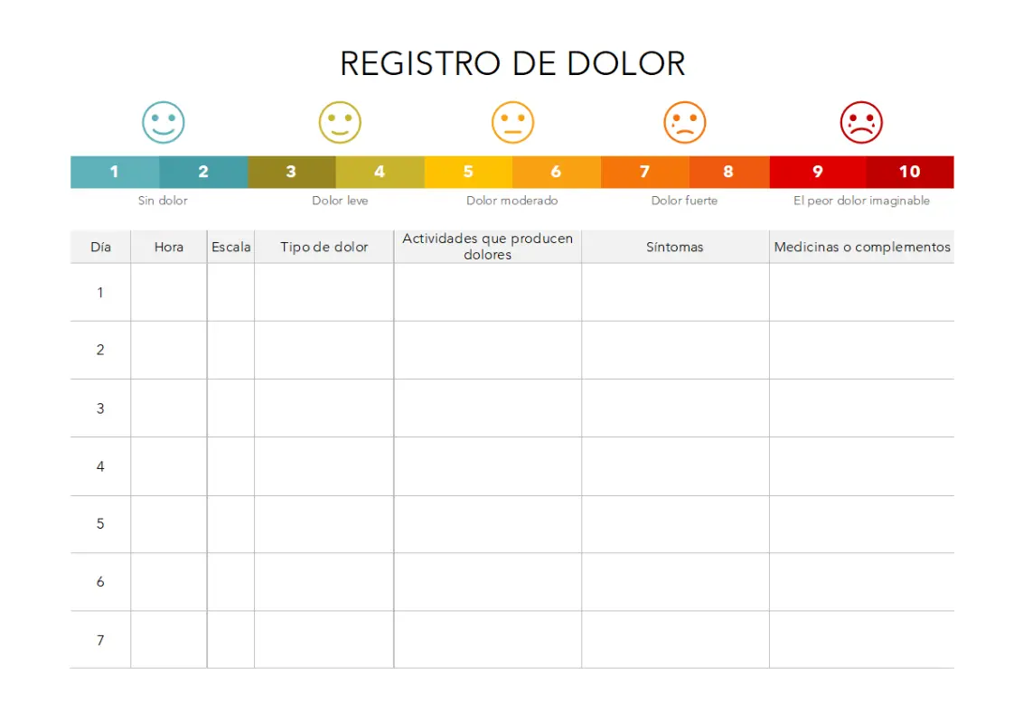 Registro de dolor modern-simple