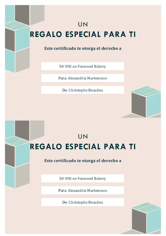 Vale de regalo pink modern-geometric