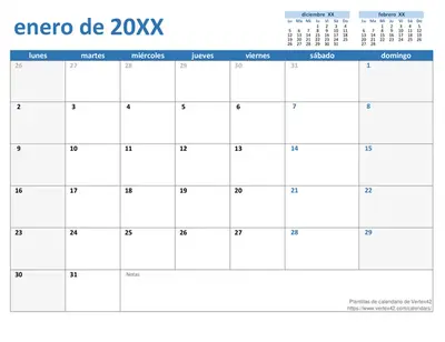 Calendario personalizado de cualquier año modern-simple