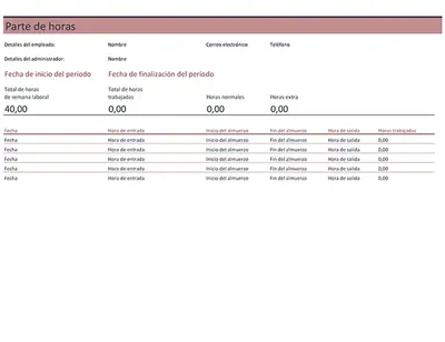 Hoja de horas (semanal)