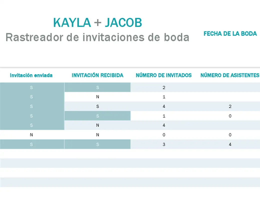 Rastreador de invitaciones a boda en acuarela modern-simple
