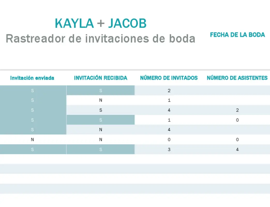 Rastreador de invitaciones a boda en acuarela blue modern-simple