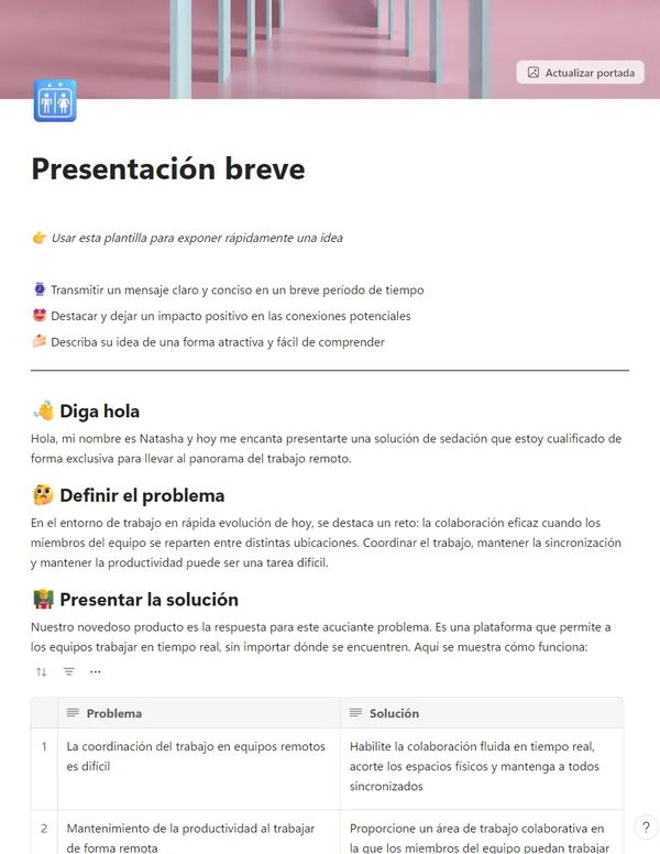 Presentación breve