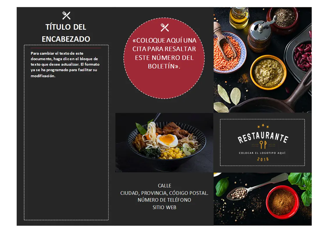 Folleto de restaurante modern-simple