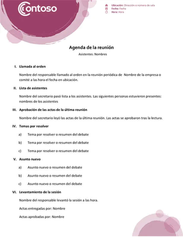 Agenda de conjunto rosa