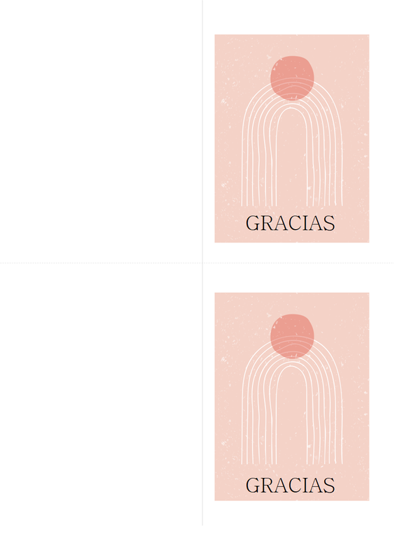 Tarjetas de agradecimiento pink whimsical line