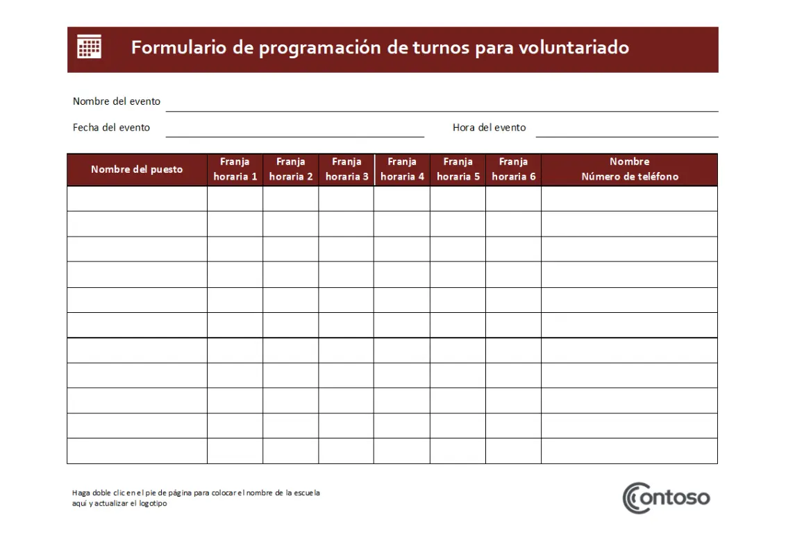 Programación de turnos de voluntariado brown modern simple