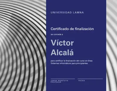 Certificado de finalización del curso modern-geometric